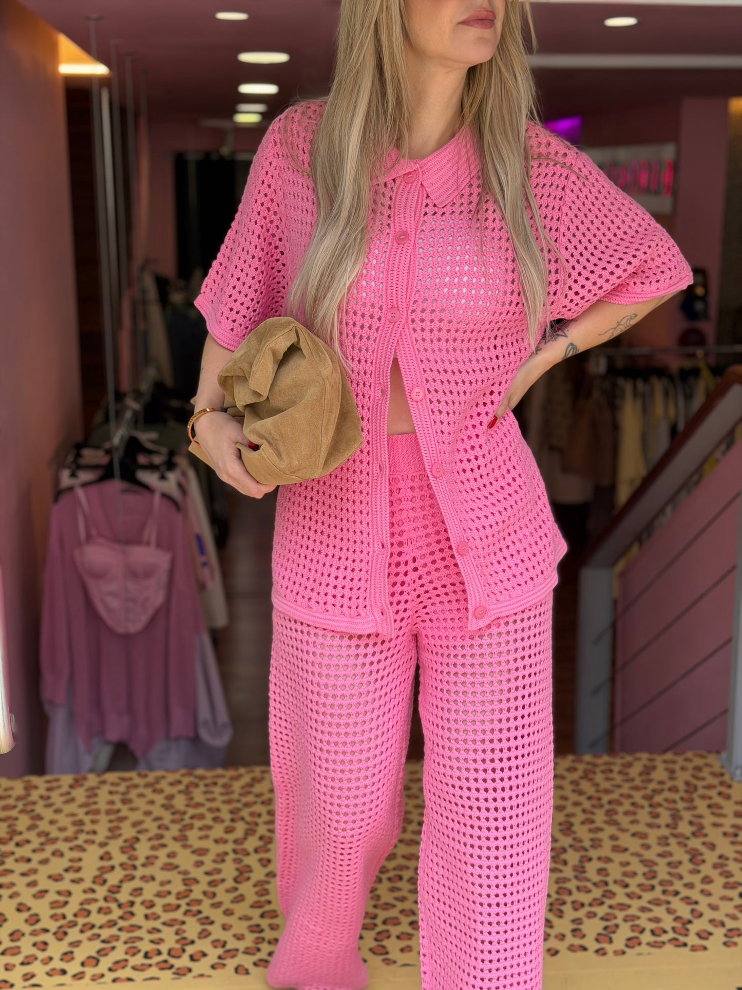 Conjunto Croché Rosa