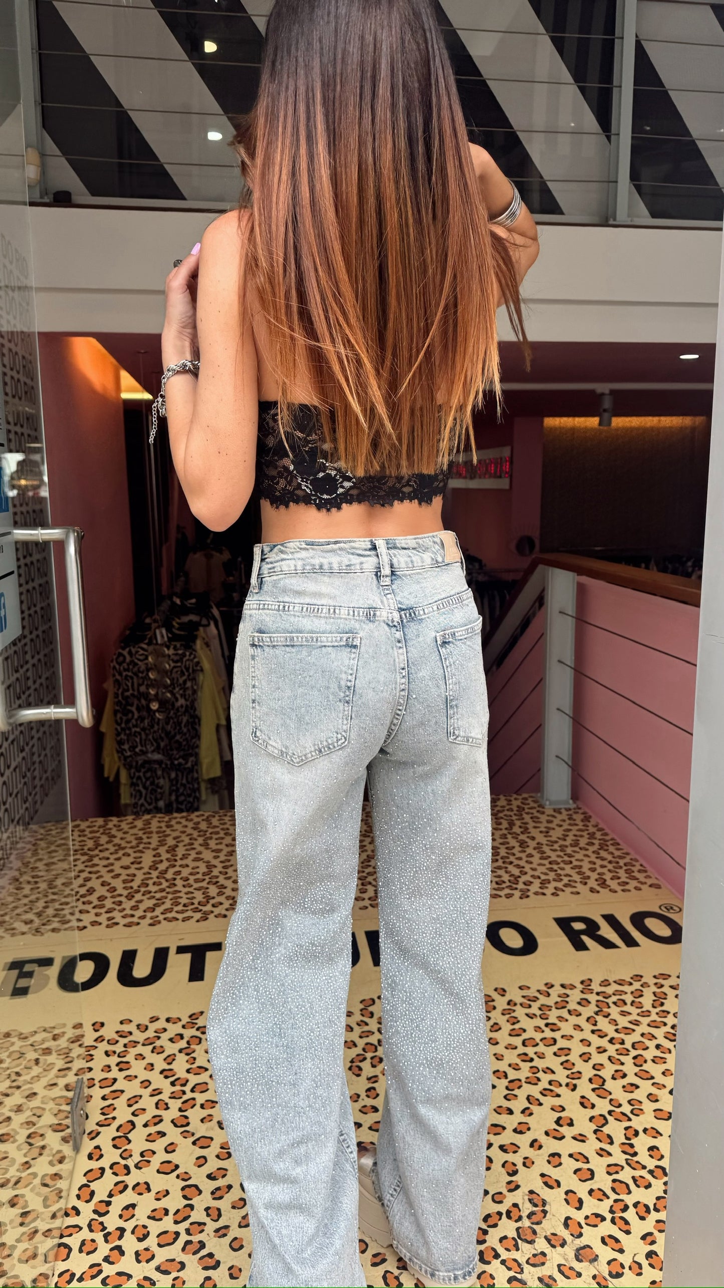 Jeans Brilhos Joleen Fashion