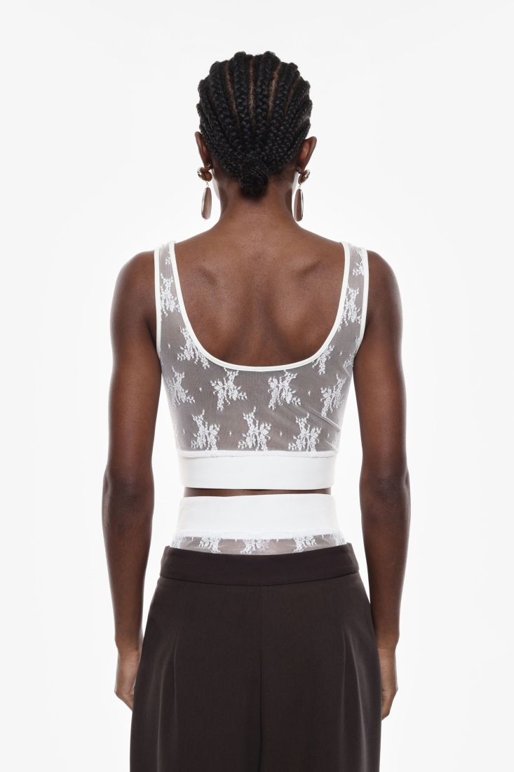 Top Branco Renda Imperial Fashion