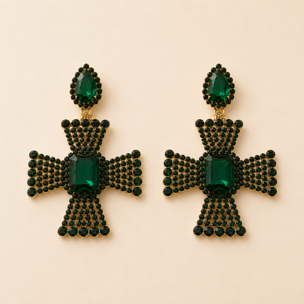 Brincos Cruzes Verdes