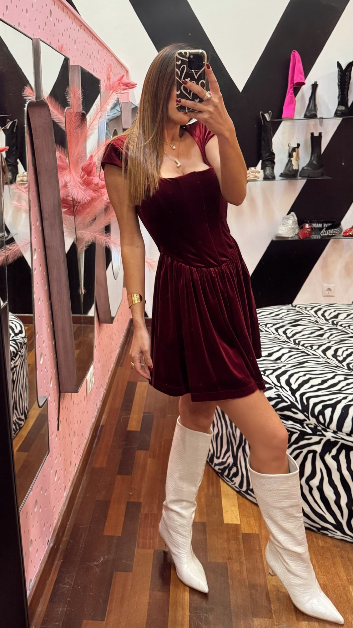 Dress Bordeaux Veludo