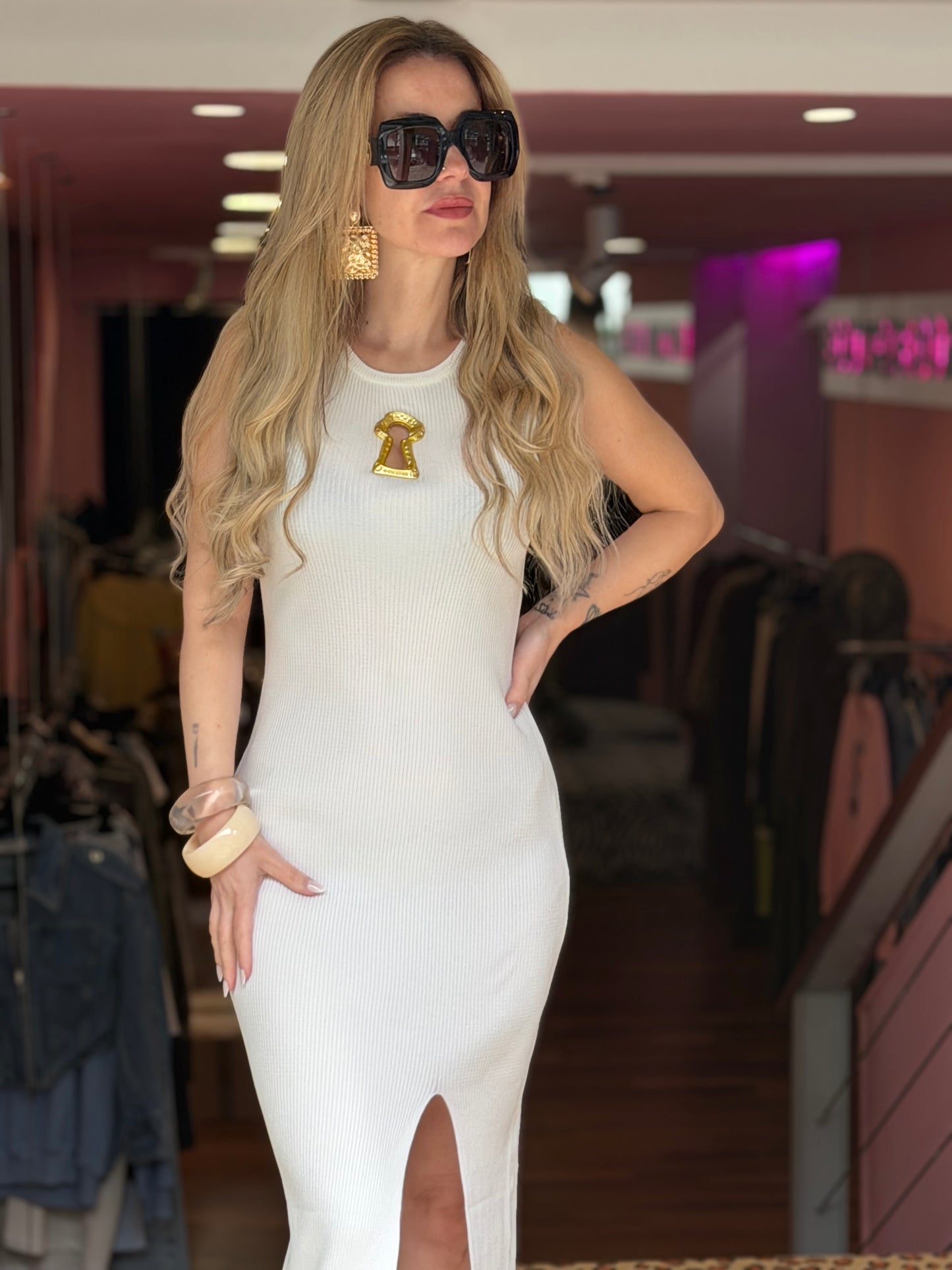 Vestido Malha Branco Joleen