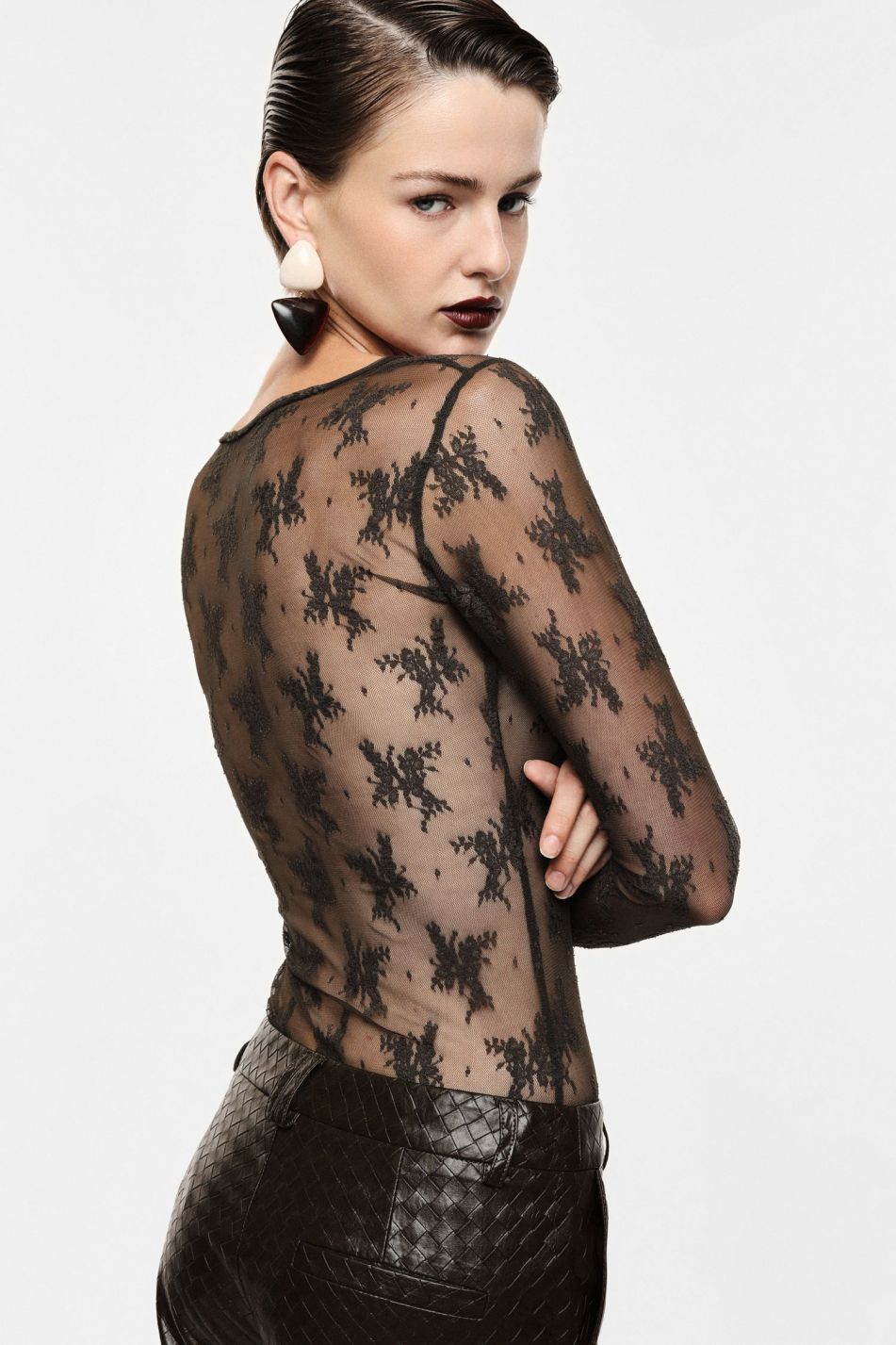 Top Renda Castanho Imperial Fashion