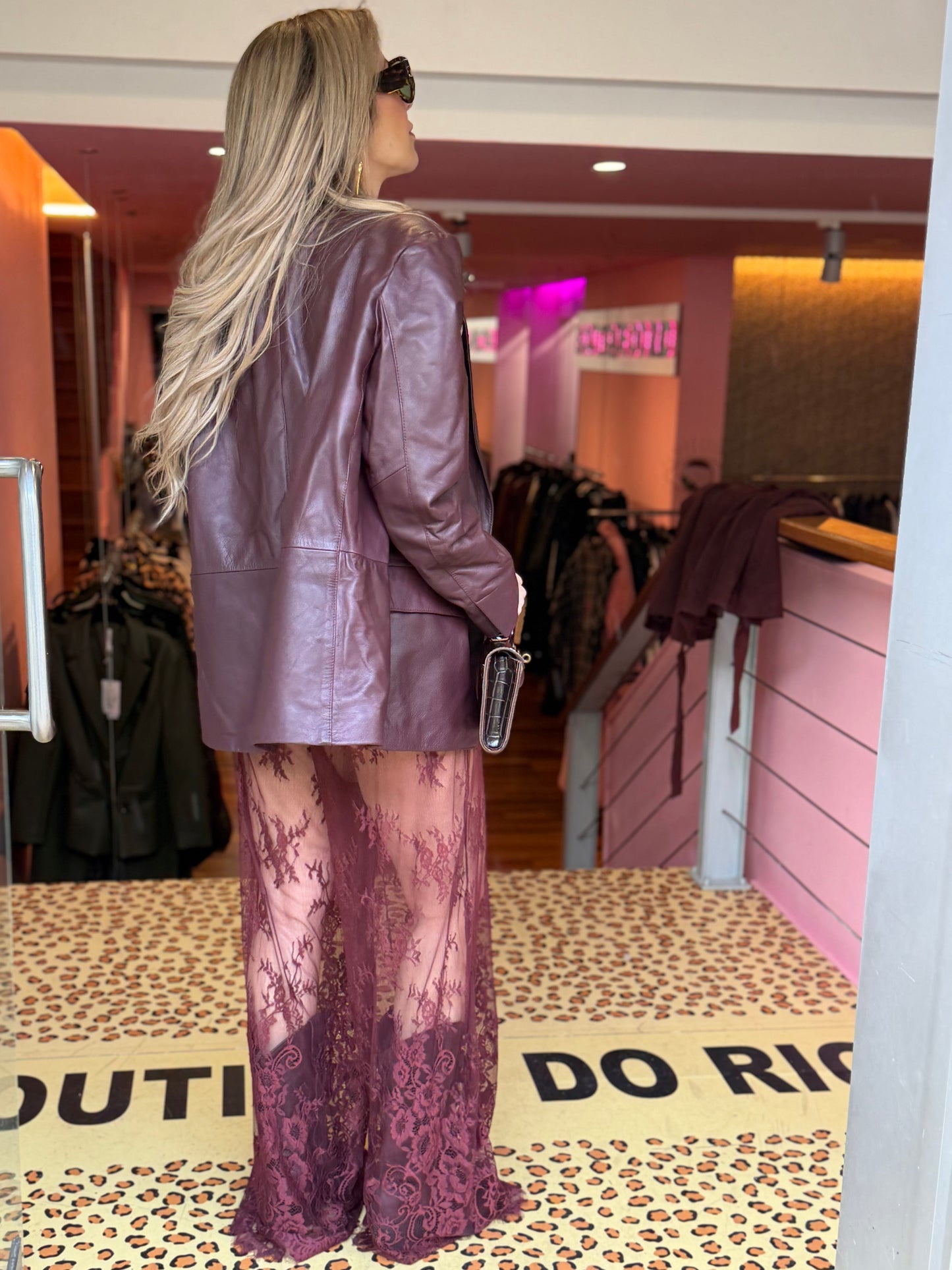 Calças de Renda Bordeaux