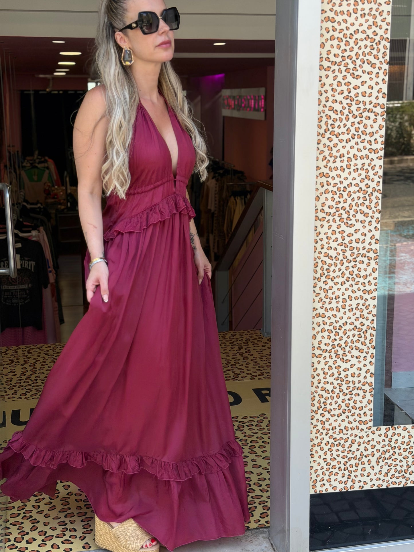 Vestido Bordeaux Dixie