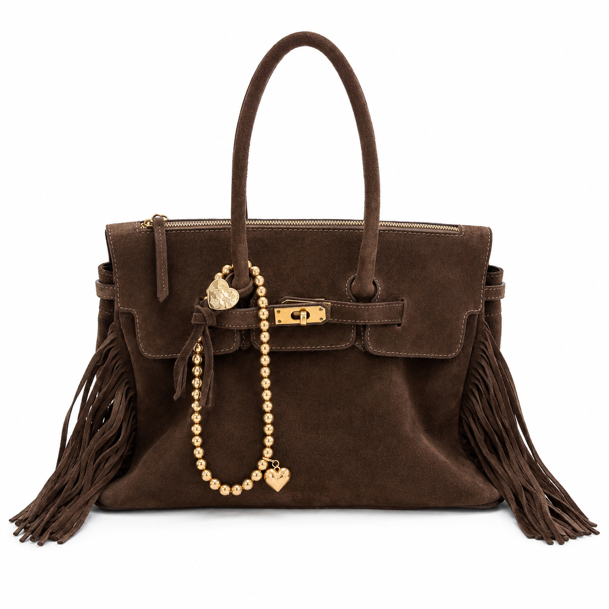 Mala Franjas Chocolate Mia Bag