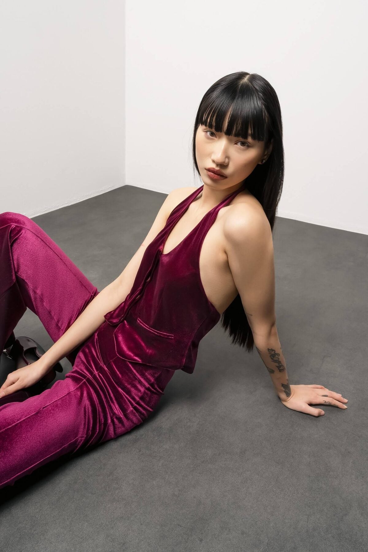 Calças Veludo Bordeaux