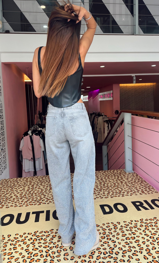Jeans Brilhos Cinza