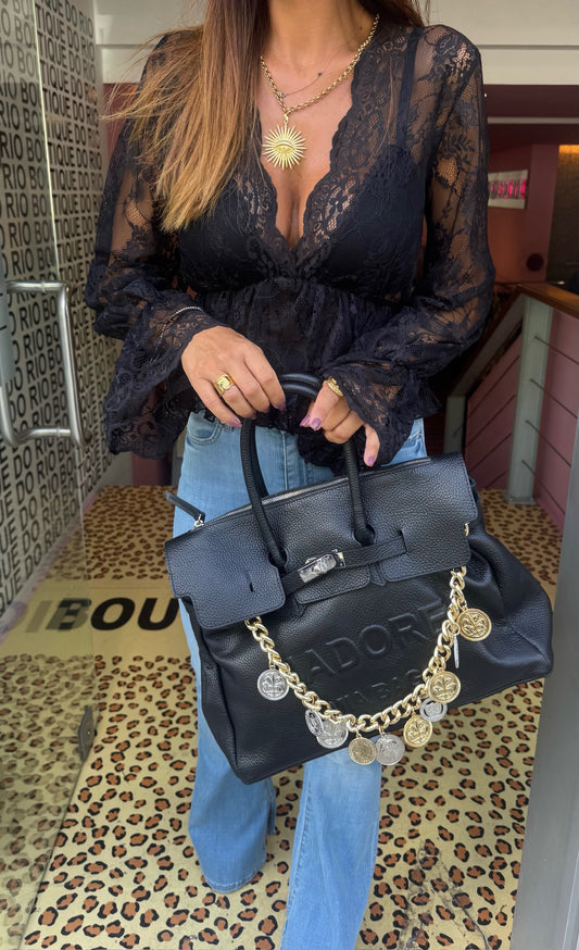 Top Renda Preto Vicolo