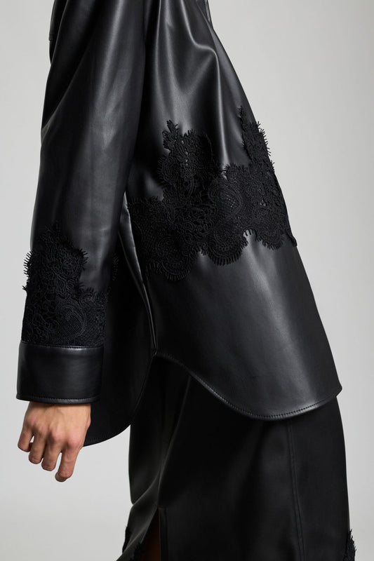 Camisa Preta Renda Imperial Fashion