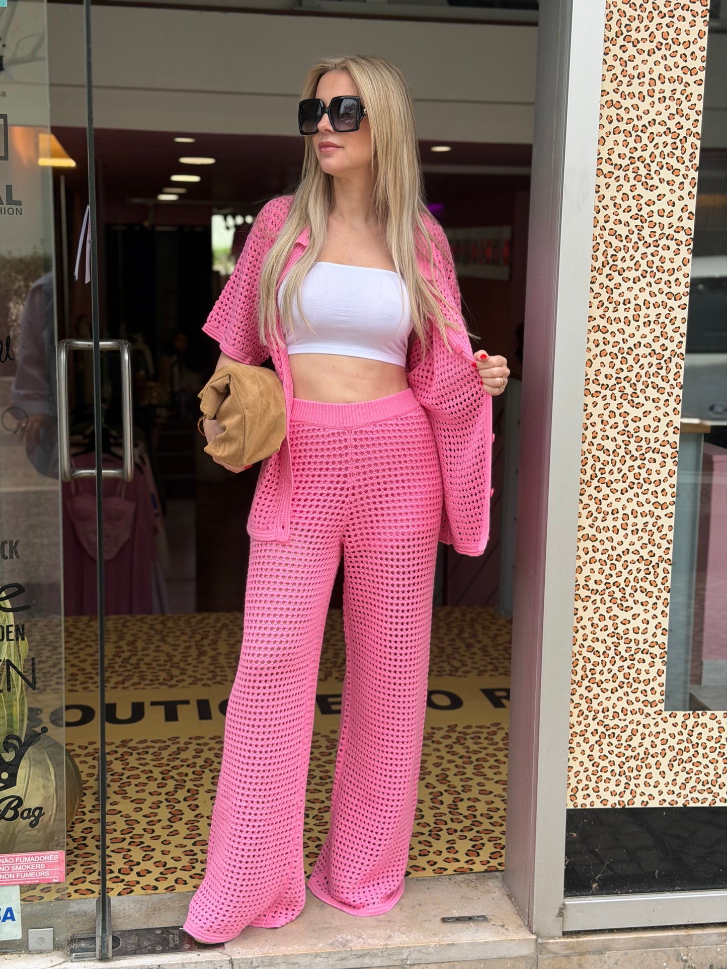 Conjunto Croché Rosa