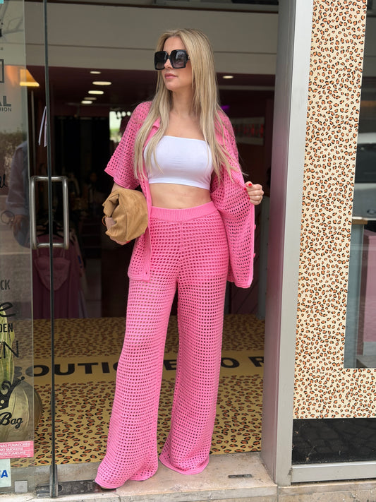 Conjunto Croché Rosa