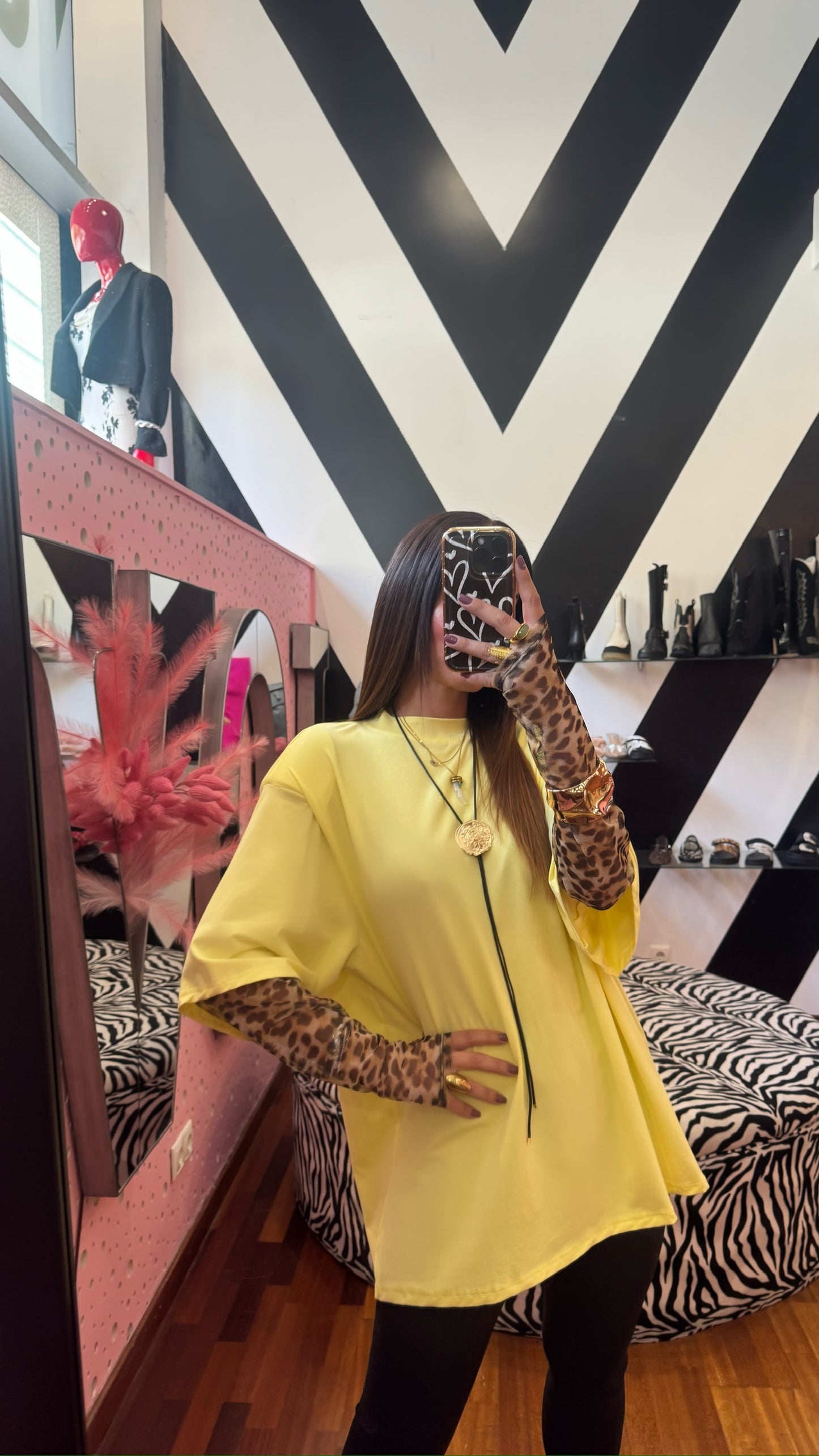 T-shirt leopard Yellow