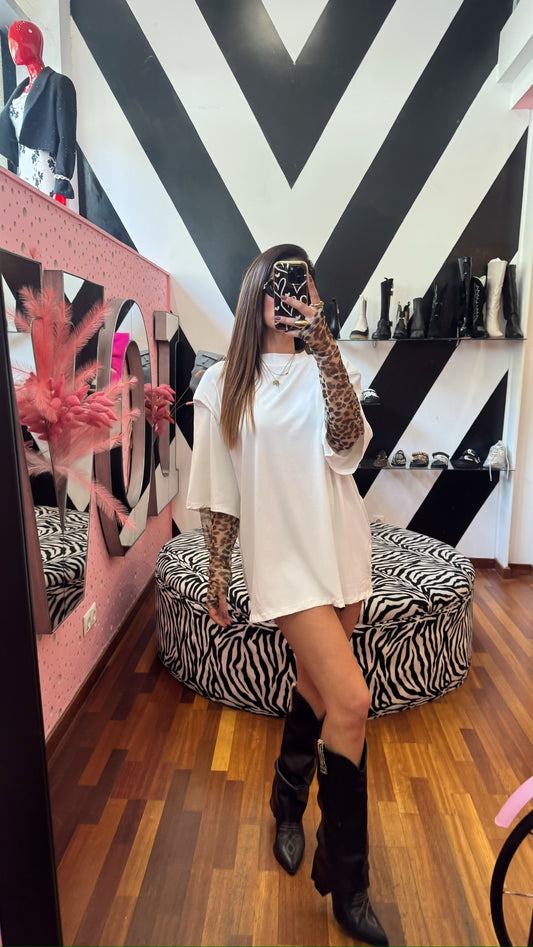T-shirt White Leopard