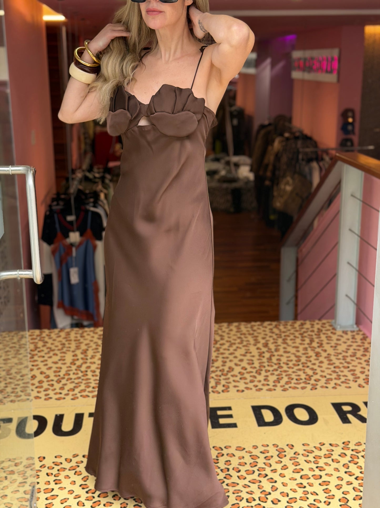 Vestido Concha Castanho
