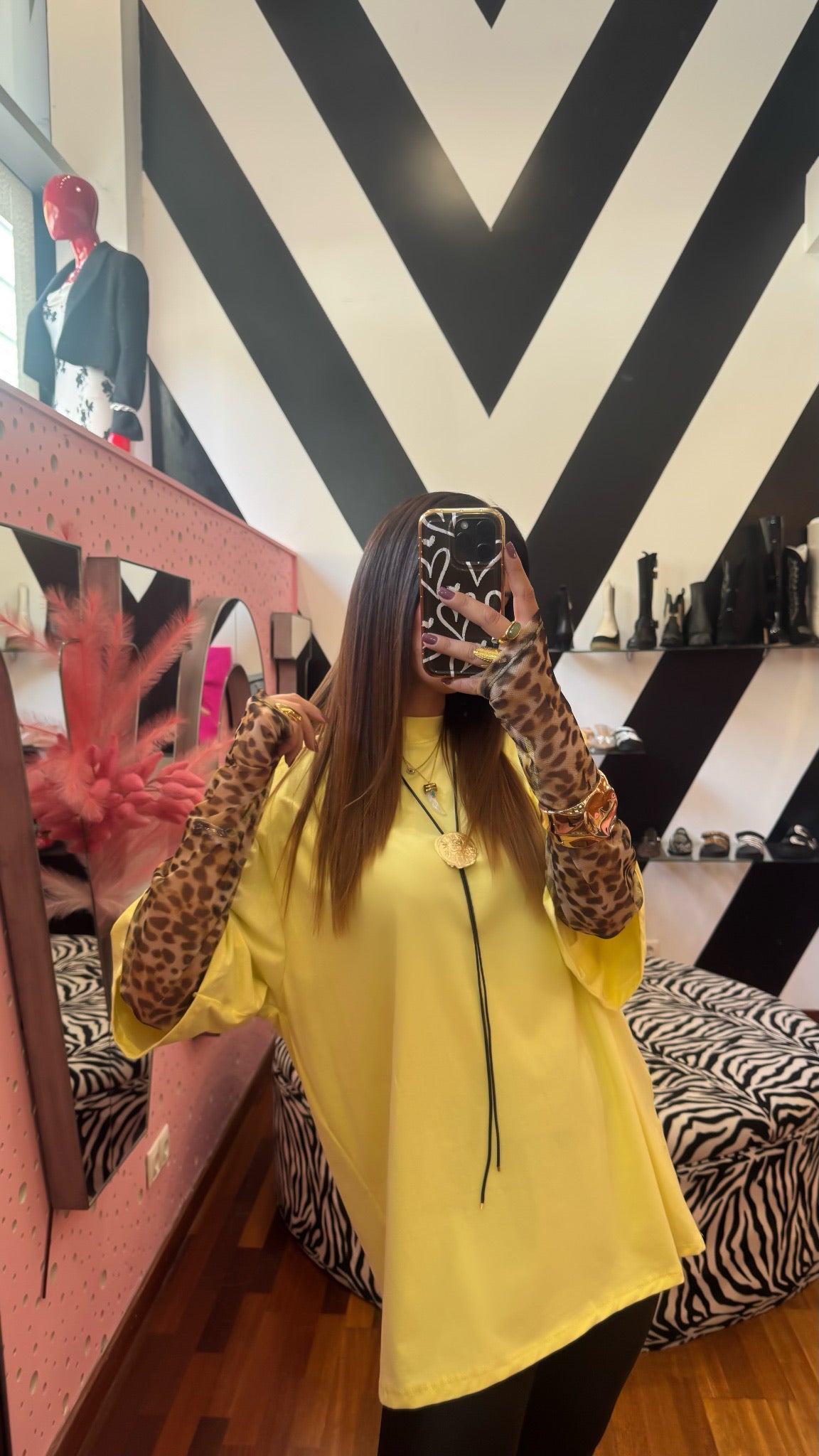 T-shirt leopard Yellow