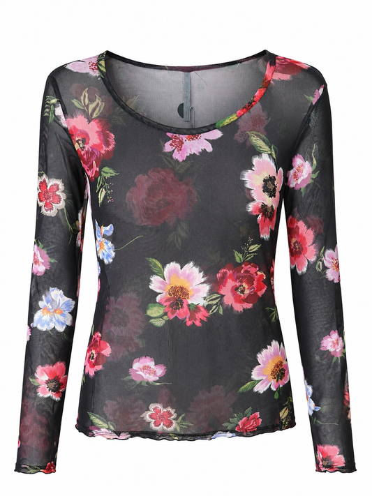 Blusa transparente Flores