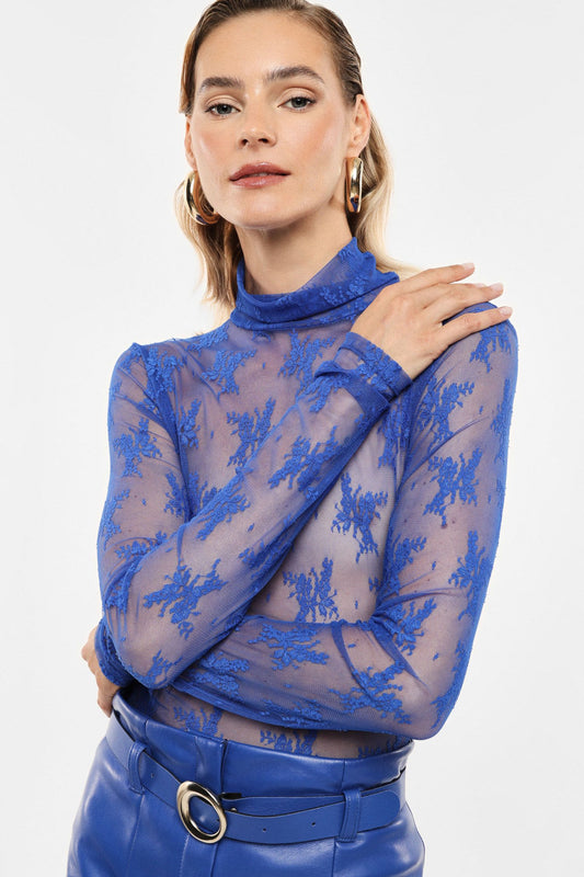 Blusa Renda Gola Azulão Imperial Fashion