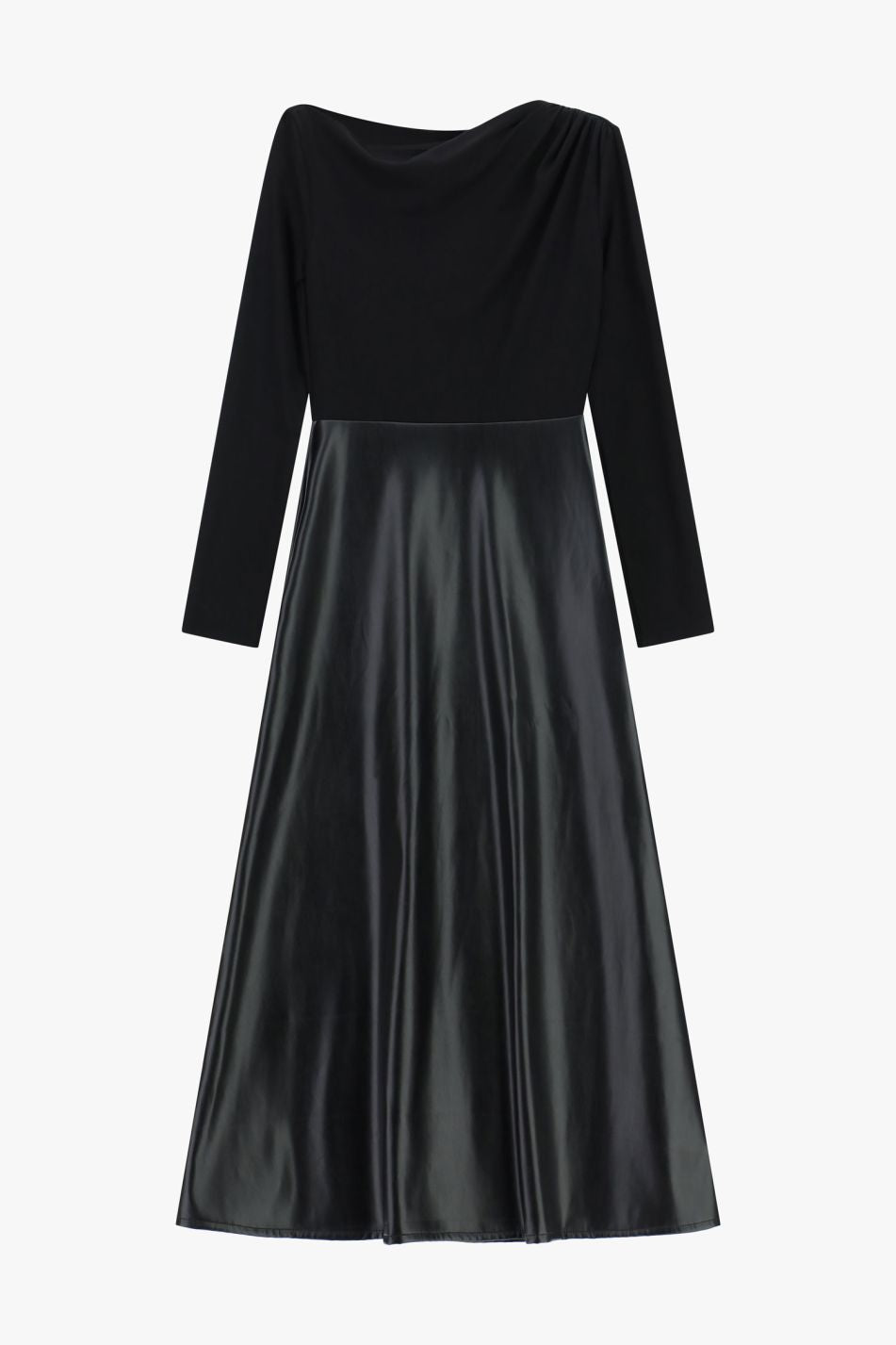 Vestido Preto Eco Pele Imperial Fashion